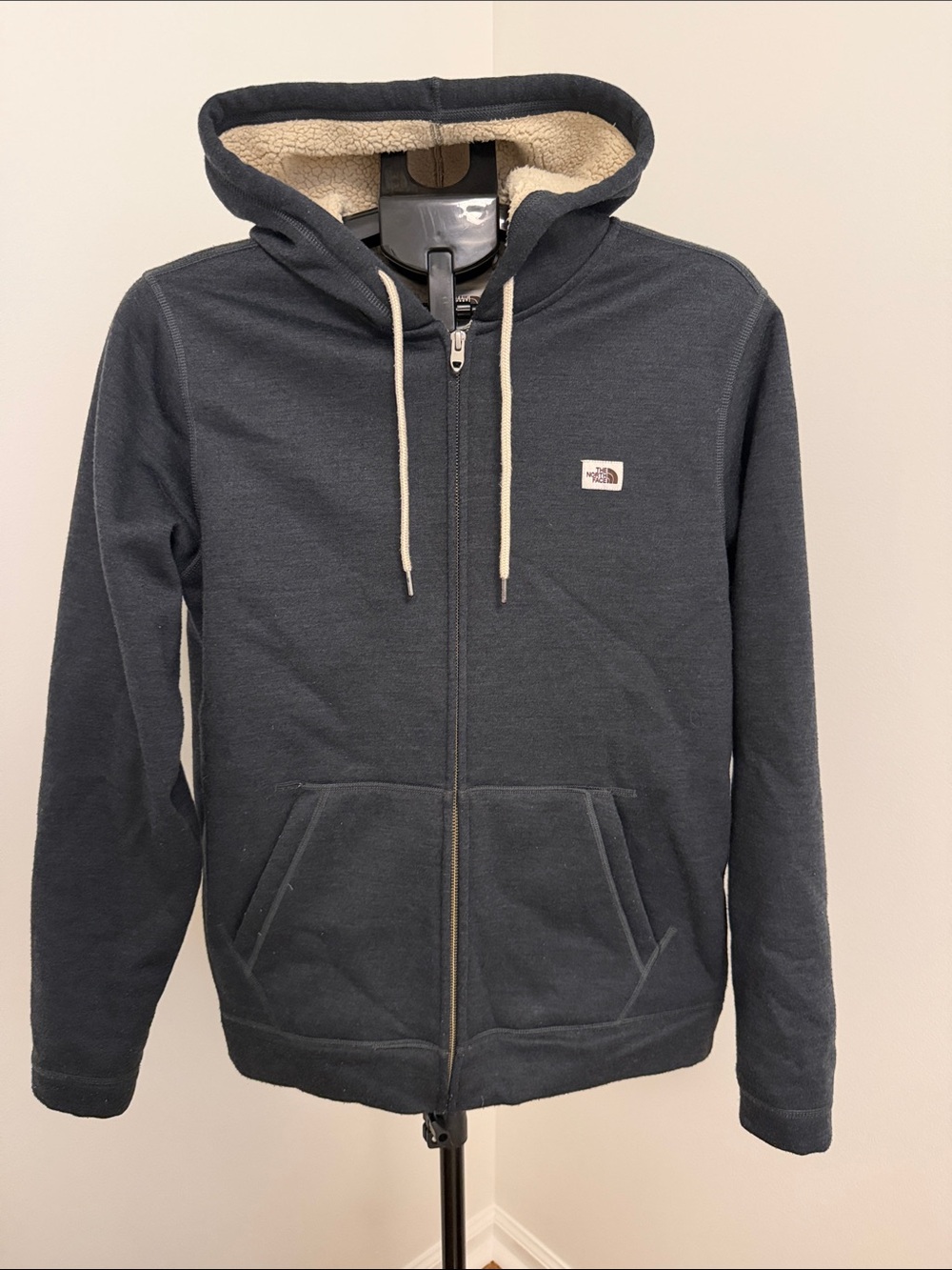 The North Face Men’s Dark Navy Zip-Up Sherpa Hoodie
